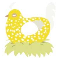 (unnamed), a yellow and white chicken with a speckle pattern
