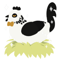 2010, a white and black chicken with a neck-speckle pattern
