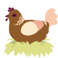 (unnamed), a russet and pink chicken with a neck-band pattern
