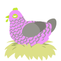 A lavender and ash chicken with a lace pattern