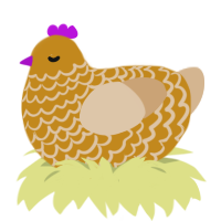Crispy, a ochre and beige chicken with a lace pattern