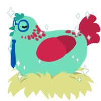 willard tapeworm, a mint and crimson chicken with a neck-speckle pattern