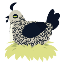 A silver and tumblr chicken with a double-lace pattern