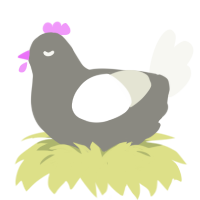 A ash and white chicken