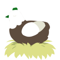 A bark and white chicken with a head pattern