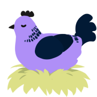 A lilac and tumblr chicken with a neck-band pattern