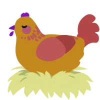 Grape Uncrustable, a ochre and red chicken with a neck-speckle pattern