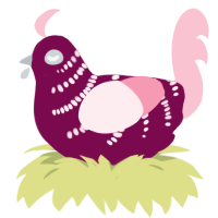 A wine and rose chicken with a half-bar pattern