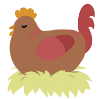 A brown and red chicken with a neck-band pattern