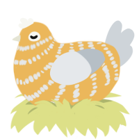 A honey and mist chicken with a bar pattern