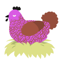 (unnamed), a orchid and russet chicken with a double-lace pattern