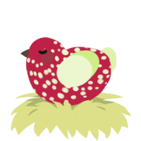 A crimson and apple chicken with a speckle pattern