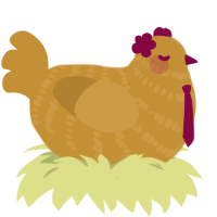 golden, a gold chicken with a bar pattern