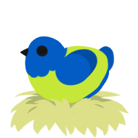 Safety Vest, a lime and ultramarine chicken with a head pattern