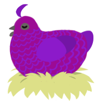 A plum and violet chicken with a lace pattern