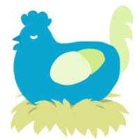 A cerulean and apple chicken