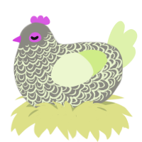 A ash and apple chicken with a double-lace pattern