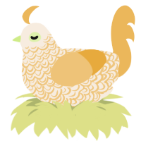 A cream and honey chicken with a double-lace pattern