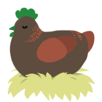 A bark and russet chicken with a neck-band pattern