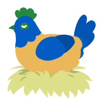 A honey and ultramarine chicken with a head pattern