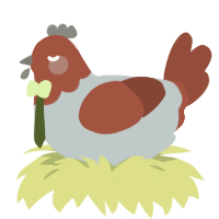 A silver and russet chicken with a head pattern