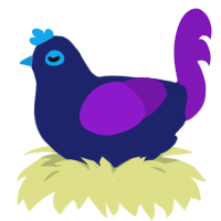 A navy and violet chicken