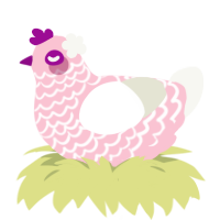 桜, a rose and white chicken with a lace pattern