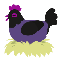 A overcast and sable chicken with a head pattern