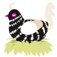 A sable and cream chicken with a bar pattern