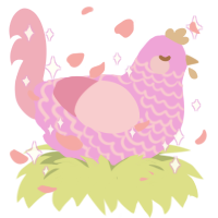 milk strawberry, a lavender and pink chicken with a lace pattern