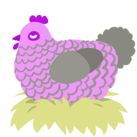 A lavender and ash chicken with a lace pattern