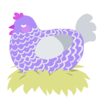 時間, a lilac and mist chicken with a lace pattern