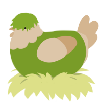 Chad Thundercock, a chartreuse and beige chicken with a head pattern