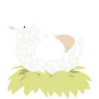 A white and cream chicken with a speckle pattern