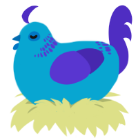 A cerulean and indigo chicken with a neck-band pattern