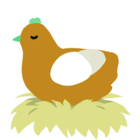 A ochre and white chicken