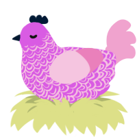 A orchid and pink chicken with a double-lace pattern