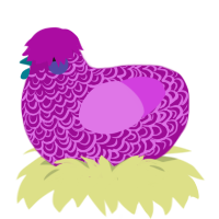 A plum and orchid chicken with a double-lace pattern
