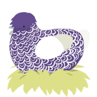 A overcast and white chicken with a double-lace pattern