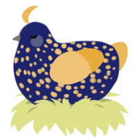 (unnamed), a navy and honey chicken with a speckle pattern