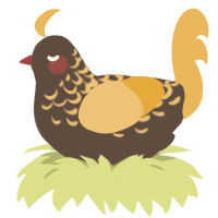 A bark and honey chicken with a half-lace pattern