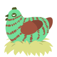 Mint Chocolate, a spring and russet chicken with a bar pattern
