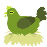 A chartreuse and olive chicken