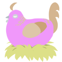 (unnamed), a lavender and beige chicken with a neck-band pattern