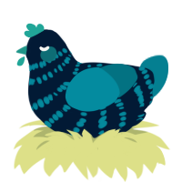 A tumblr and sea chicken with a bar pattern