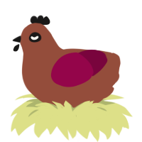 A russet and maroon chicken