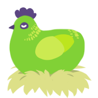 A grass and lime chicken with a neck-band pattern
