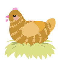 A gold and honey chicken with a bar pattern