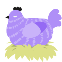 Anteros, a lilac chicken with a bar pattern