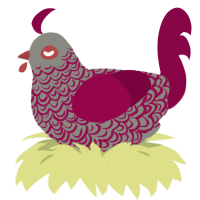 A ash and maroon chicken with a double-lace pattern